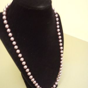 Lavender pearl necklace fresh water pearls